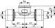 TECE T-Stück aus Siliziumbronze mit zwei Anschlussseiten und einem mittigen Anschluss. Abmessungen und Gewinde sind im Bild dargestellt.